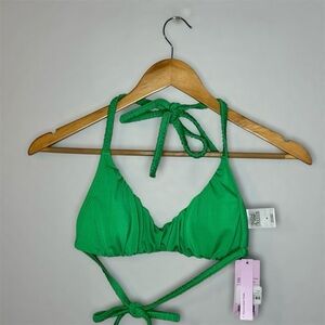New Wild Fable Green Halter Scoop Bikini Top